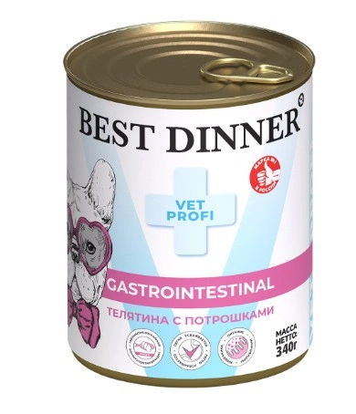 Корм Best Dinner Gastro Intestinal для собак телятина с потрошками 340 г фото 1