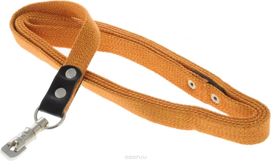 Поводок для собак Collar х/б тесьма, оранжевый, ширина 2 см, длина 200 см фото 1