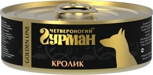 Корм Четвероногий Гурман Голден для собак Кролик в желе ж/б 100 г фото 1