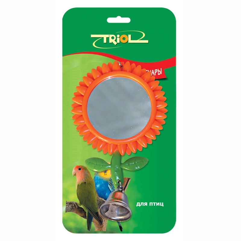 Игрушка для птиц Triol "Подсолнух-зеркало" 80*175 мм фото 1