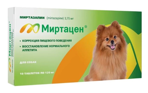 Таблетки Apicenna Миртацен для собак 3,75 мг, 10 таб фото 1