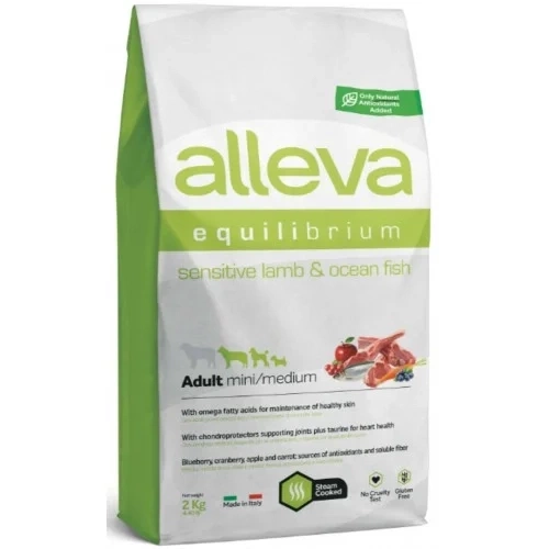 Корм Alleva Equilibrium Sensitive для собак мелких и средних пород с ягненком и рыбой 2 кг фото 1