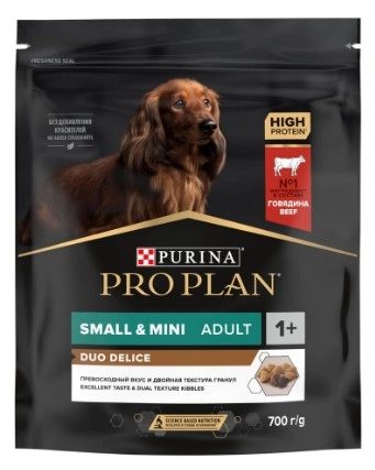 Корм Purina Pro Plan Duo Delice для собак мелких и карликовых пород c говядиной 700 г фото 1