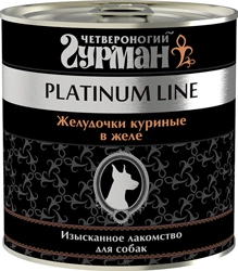 Корм Четвероногий Гурман Платинум для собак Желудочки куриные в желе 240 г фото 1