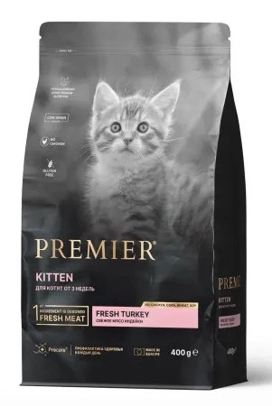 Корм Premier для котят, кормящих и беременных кошек с индейкой 400 г фото 1