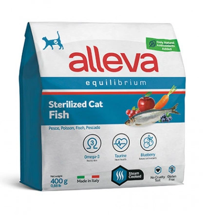 Корм Alleva Equilibrium Cat Sterilized для стерилизованных кошек с рыбой 400 г фото 2