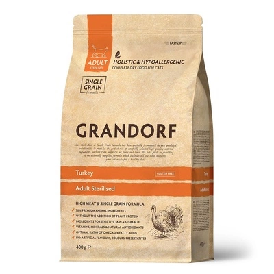 Корм Grandorf Holistic & Hypoallergenic для стерилизованых кошек с индейкой, 400 г фото 2